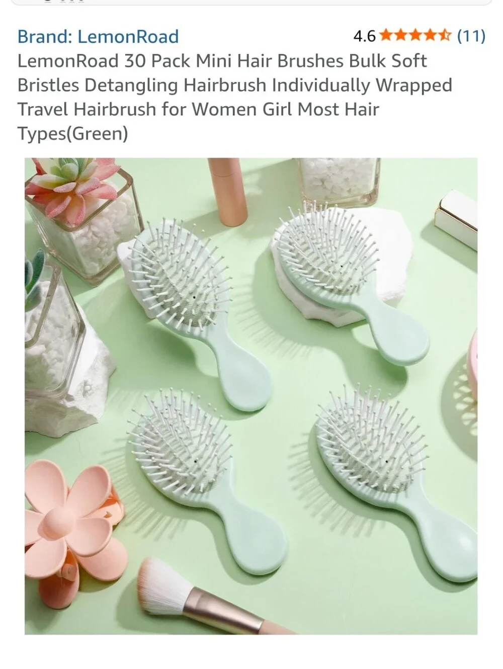 Lemon Mint Green Air Cushion Massage Hair Brush  30 Total New Perfect For Group